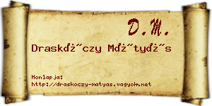 Draskóczy Mátyás névjegykártya